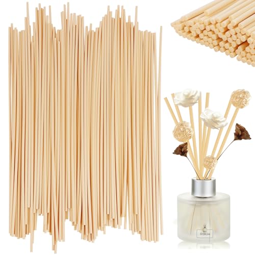 Batonnets Diffuseur Parfum Recharge Diffuseur Batonnet Bois 40 cm x 4 mm 100Pcs Baton Diffuseur de Parfum pour Huile Essentielle dans Maison Bureau Hôtel Spa...