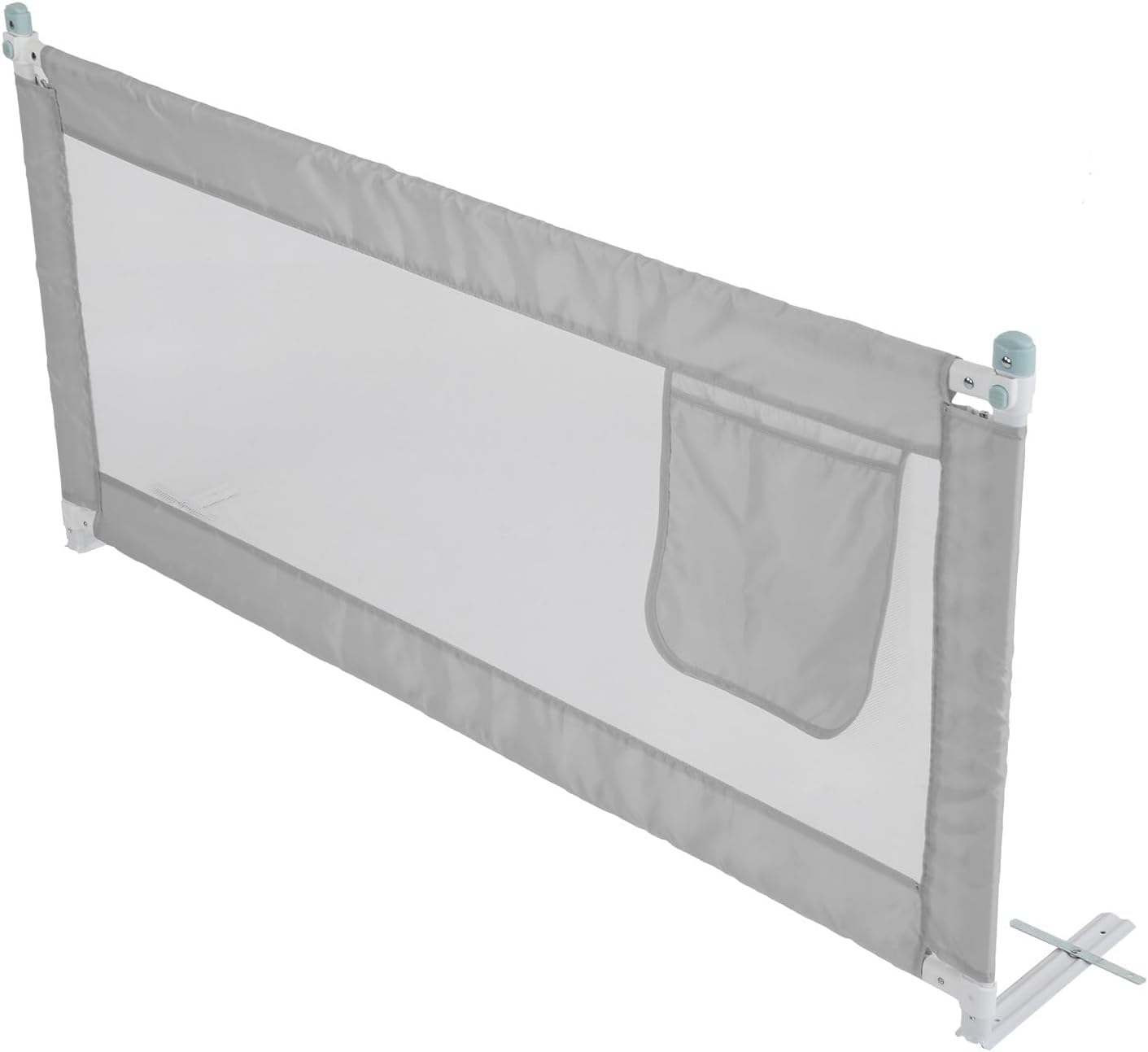 M.J COMFY-LIFE Bed Rail for Single Bed, 150cm x 80cm Foldable Toddler Bed Guard with Storage Pocket, Easy to Install Safety Rail for Kids Children (Grey, 180cm)