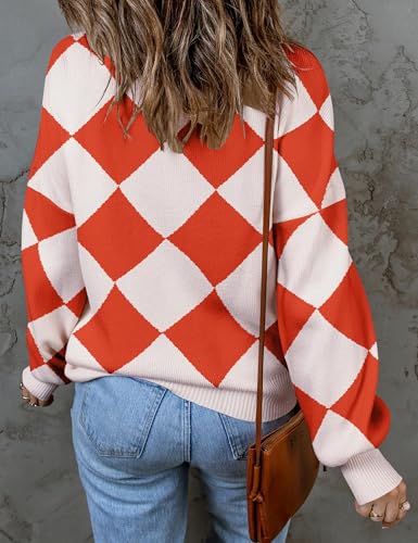 Image of ZESICA Women's 2026 Fall Striped Pullover Sweaters Tops Fashion Outfits