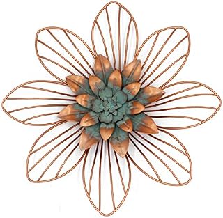 Funly mee Vintage Metal Floral Wall Decoration Flower Wall Decor(Copper 30.5x30.5x3 cm) (Copper)