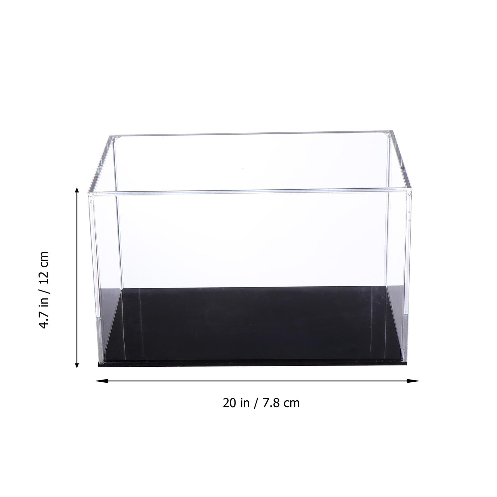 Transparente Acryl Vitrine Staubdichte Display Box mit Schwarzem Boden Robuste Aufbewahrung für Modellautos Sammlerstücke und DIY Mikrolandschaften
