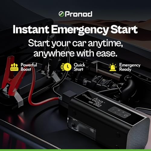 Image of Pronod Portable Air Compressor for Car Tires, 150 PSI Cordless Tire Inflator Pump with Digital Pressure Gauge, Power Bank & LED Emergency Light, Electric Air Pump for Car, Bike, Motorcycle, Bicycle