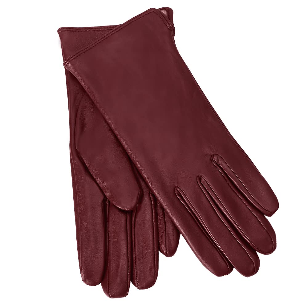 MGGMOKAY Guanti invernali in pelle per donna Guanti da guida in pelle di pecora con touch screen foderati in cashmere caldo