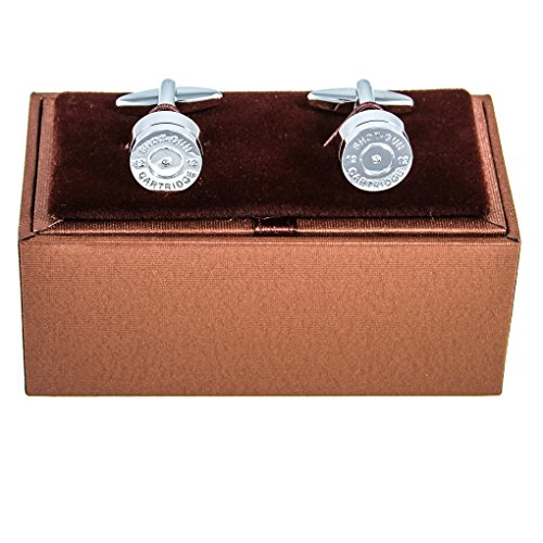 Mrcuff Bullet Shell Casing Army Police Pair Cufflinks In A Presentation Gift Box & Polishing Cloth #TOP1