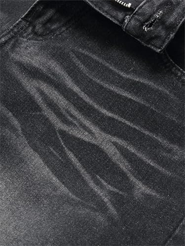 Men's Slim Straight Jeans, Mid Waist Loose Denim Pants, Ripped Trendy Trousers4