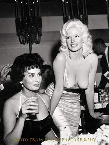 Jayne Mansfield & Sophia Loren 8.5x11 Photo Print Busty Actresses Sharing a Drink