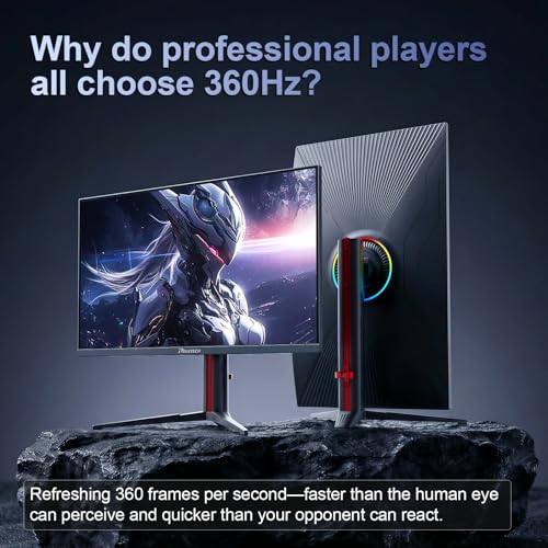 Image of 27inch 360Hz Gaming Monitor, 2K QHD (2560x1440) IPS Panel, 1ms, Support FreeSync, 100% sRGB, Height /Pivot /Swivel /TiltAdjustable Vertical Monitor 2*DP& 2*HDMI, VESA Mount (GT27 Hunter)