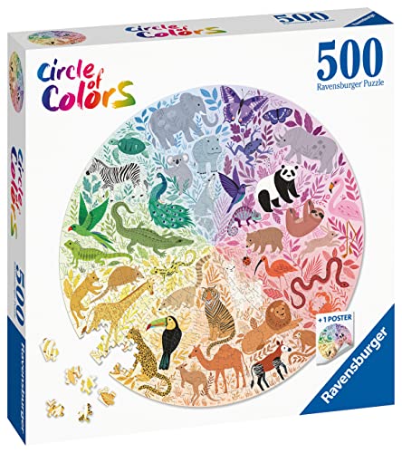 Ravensburger Circle of Colors: Animals 500 Piece Round Jigsaw Puzzle | Uniquely Crafted Pieces | Softclick Technology | Engaging Artwork | Certified by The Forest Stewardship Council - Image 10