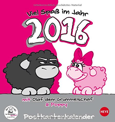 Olaf und Poppy, das Grummelschaf Postkartenkalender 2016 Olaf und Poppy, das Grummelschaf Postkartenkalender 2016
