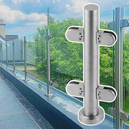 Poteau de balustrade en verre pour terrasse sécurisée et lumineuse en acier inox