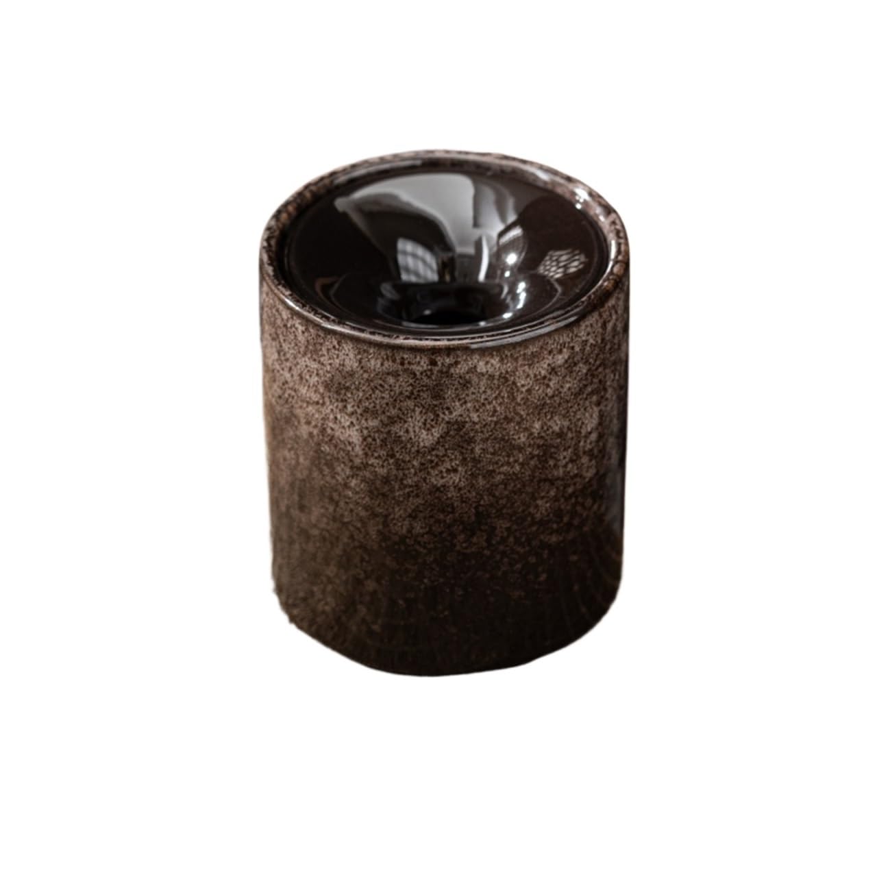 Ashtrays Gradient Brown Lidded Household Ashtray Windproof Chinese Style Office Funnel-shaped Decor