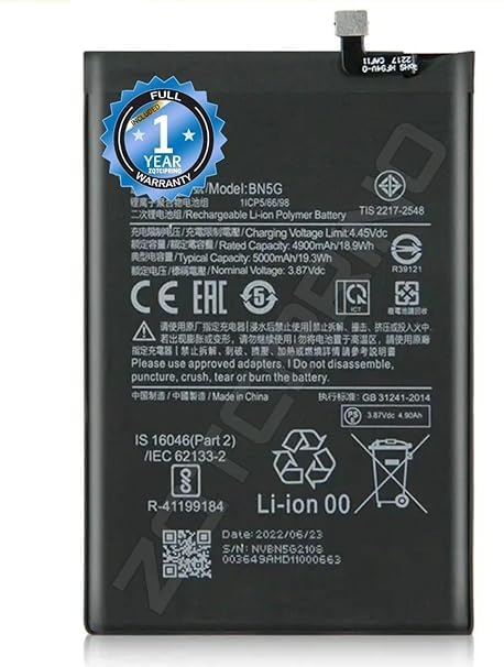 Image of BN5G Battery for Redmi 10C, 220333QAG / 10A, 220233L2C Battery with 1 Year Warranty*