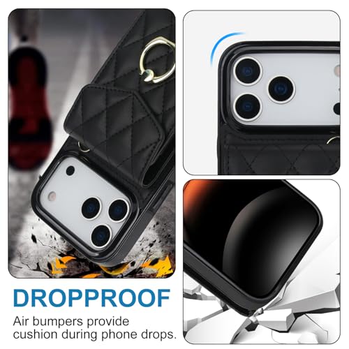MRRSIWEI for Apple 17 Pro Max Wallet Case.Lanyard Black - image 3