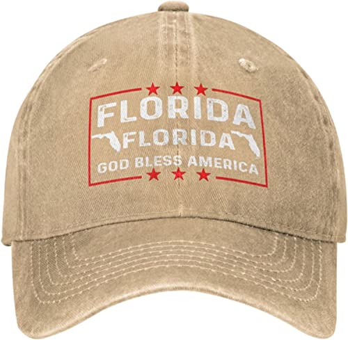 LOUJIN Gorra de béisbol de Florida Strong God Bless America para mujer, gorras de béisbol de moda, Color de la foto, Talla única
