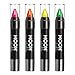Produktbild Moon Glow - Neon-UV-Schminkstift Körperkreide Farbstift für Gesicht & Körper - Intensiv set mit 4 Farben - Leuchtet hell unter UV-Beleuchtung