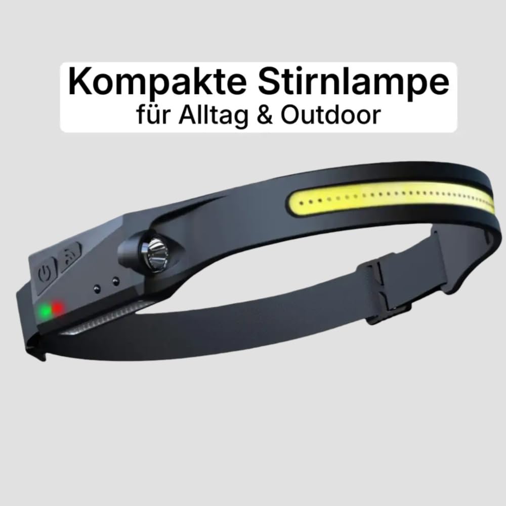 Adventure Light 2.0 - Das Original Wiederaufladbare LED Stirnlampe - Superhell 230° Weitwinkel, Gestengesteuert, Leicht, 3 Modi für Joggen, Angeln, Laufen