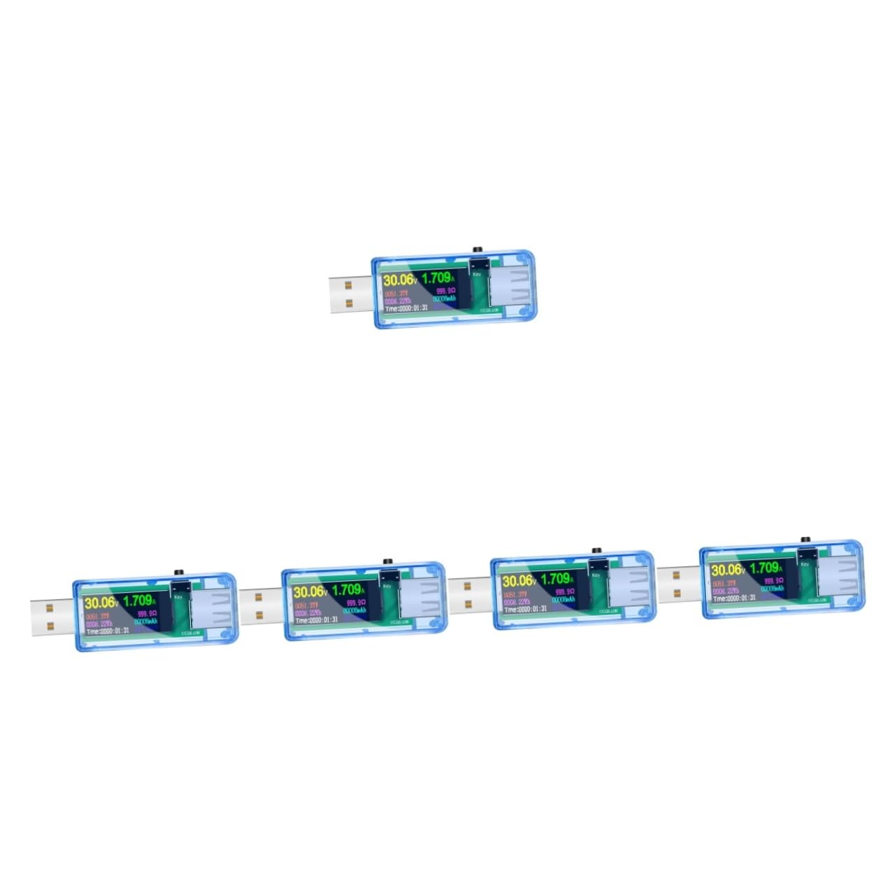 Gadpiparty 5piezas Usb Tester Digital De Voltaje y Corriente Medidor Usb Pantalla Lcd Para Monitoreo De Cargadores y Baterías Detector De Potencia y Capacidad Herramienta De