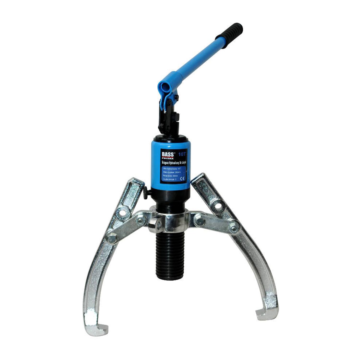 BASS POLSKA Ściągacz hydrauliczny 10T, 2-ramienny/3-ramienny, rozpiętość 250 mm, profesjonalny zestaw ściągaczy łożysk do łożysk, kół pasowych, tulei i piast