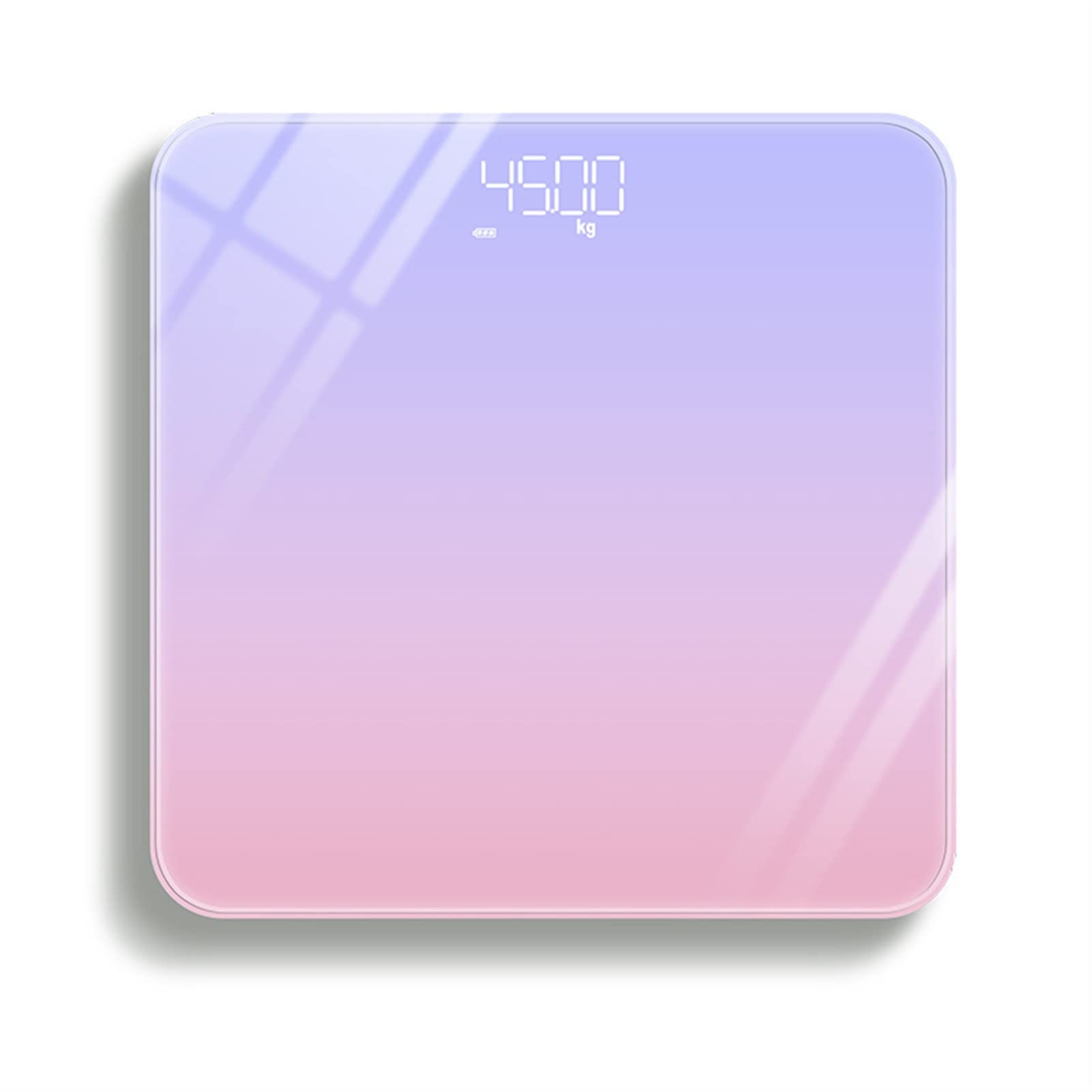 JINGYAN Cyfrowa waga łazienkowa Bathroom Body Fat Weight Scale Glass Electronic Home Smart Check LED Display Weighing High Quality Digital Precision(LED gradient purple)