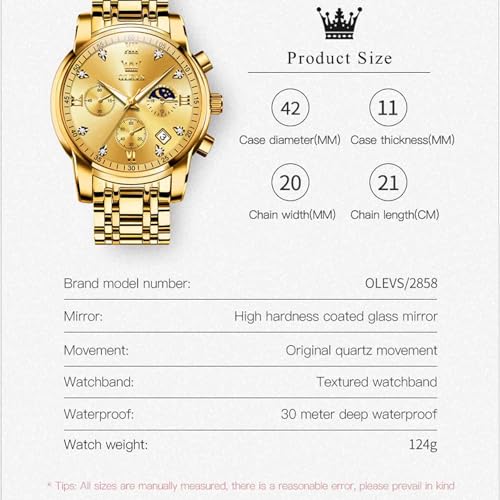 Image of OLEVS Men's Analog Watch Multi Color Business Stainless Steel Waterproof Luminous Quartz Watch Luxury Leisure Date Simulation Original Bowl Watch (In-2858- Multicolor White ?)