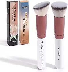 Kit 2 Pincéis Kabuki – Base, Corretivo e Acabamento Uniforme (Branco)