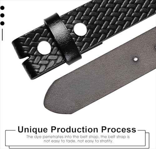 Cowboy Western Belt Strap 1.5" for Men – Full Grain Distressed Genuine Leather No Buckle Jeans.4