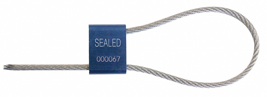 Cable Seal, 12 x 13/64 in, Blue, PK200