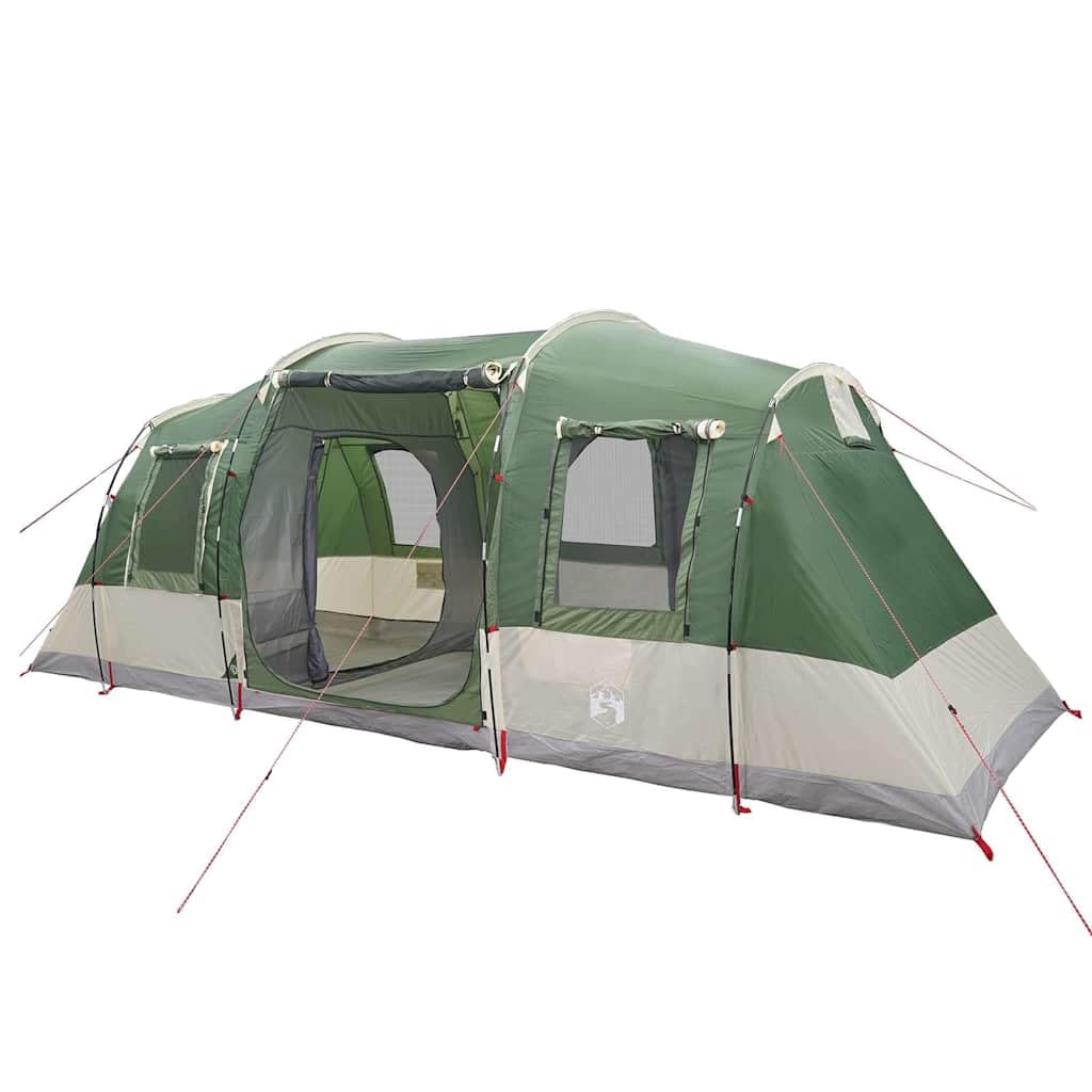 vidaXL Tenda da Campeggio a Tunnel per 4 Persone Verde Impermeabile