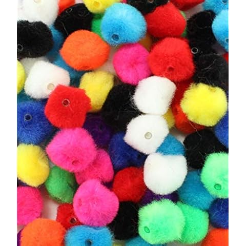 1 inch Multi Colored Pom Pom Beads 50 Pieces Cover