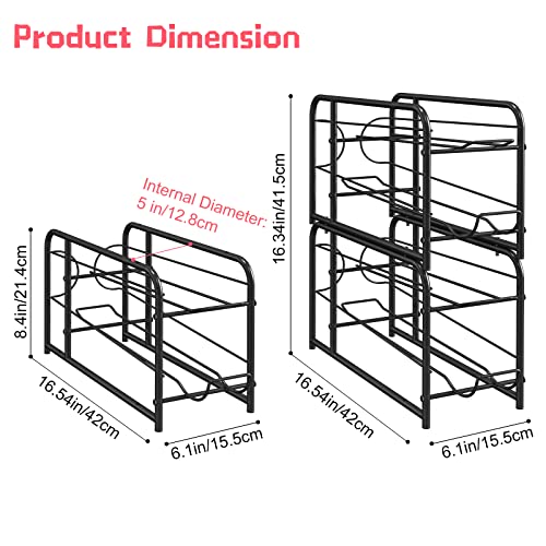 2 Packs Stackable Can Rack Organizer Metal Food Cans Storage Dispenser Can Organizer For Pantry Kitchen Countertop Cabinet, Black #TOP4