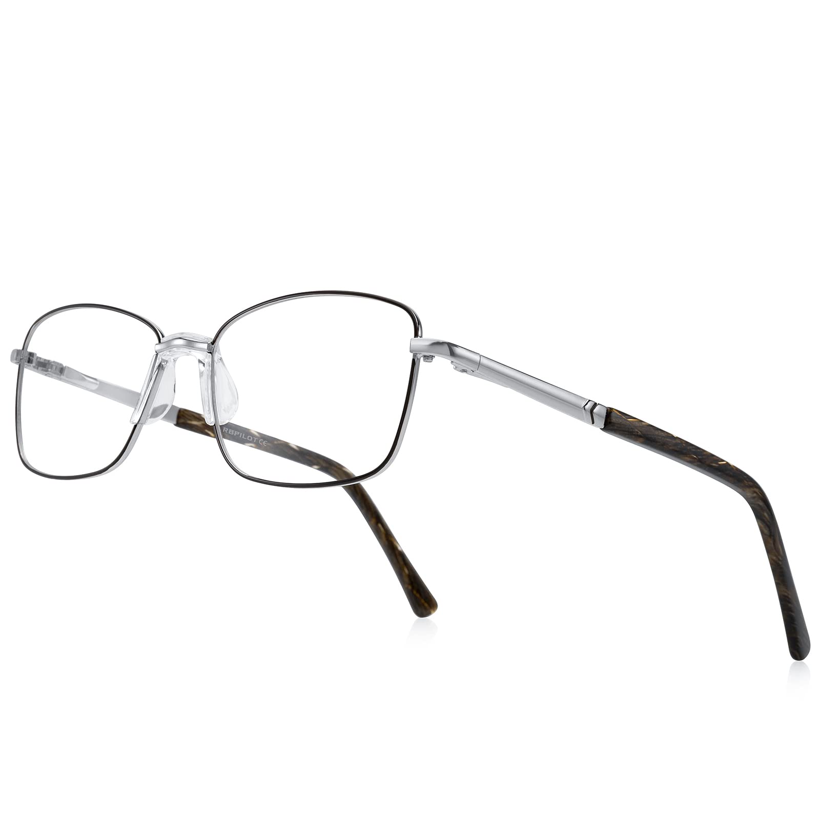 RB. Pilot Reading Glasses for Women Blue Light Blocking Computer Glasses Spring Hinge Readers Metal Frame Acetate Legs