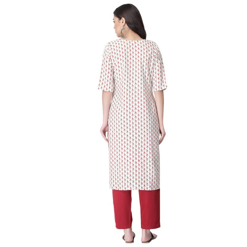 Image of Pinkmint Women's Crepe Striped Regular Kurta