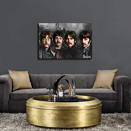 Poster sur toile The Beatles – Décoration murale moderne pour chambre de famille - Les Beatles, Paul McCartney, John Lennon, RIngo Starr, George Harrison Poster sur toile The Beatles - Décoration murale moderne pour chambre de famille – Image 3