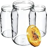 Ces bocaux universels de 900 ml sont parfaits pour les fruits et légumes en conserve. Nos bocaux de conservation avec couvercles à visser peuvent être pasteurisés et bouillis plusieurs fois.