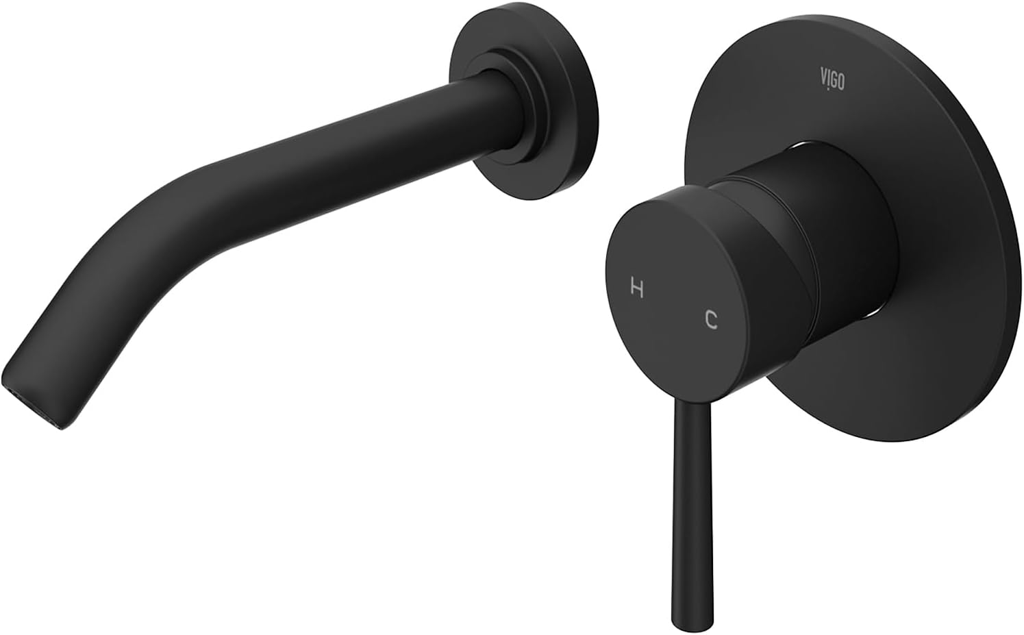 Olus Single Handle Wall Mount Bathroom Faucet in Matte Black-VG05001MB