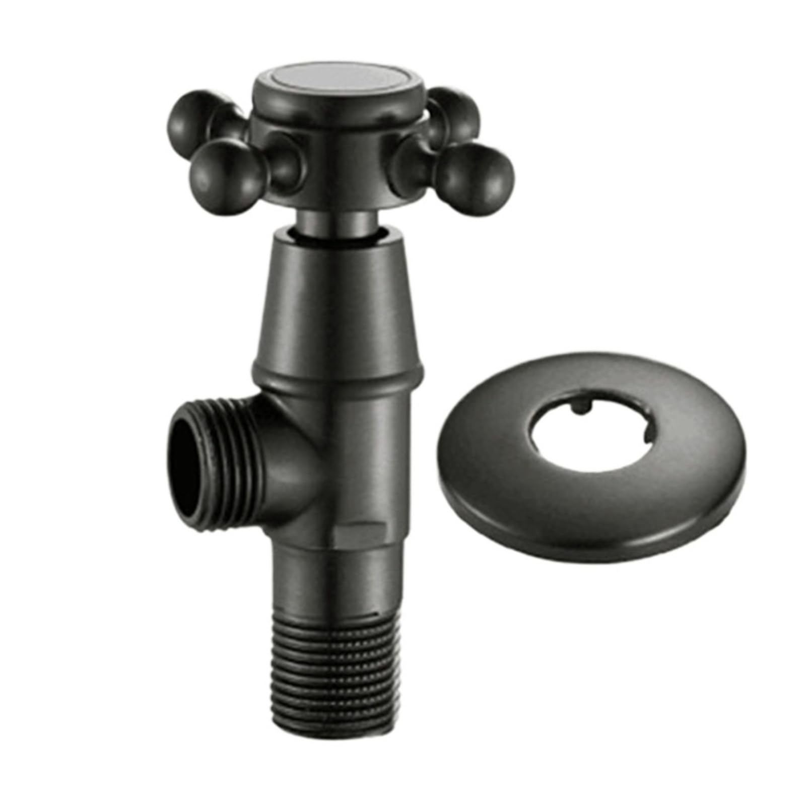 European Antique Black Brass Angle Valve Toilet Water Filling Control Valve(Black A)