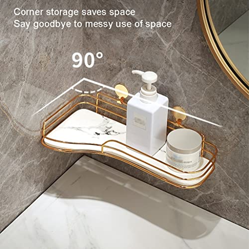 Étagère de douche d'angle aspect pierre noire pour organiser vos gels douche