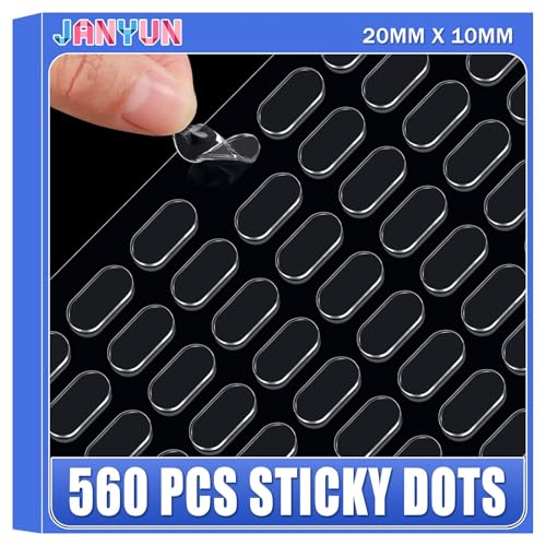 JANYUN 560 Pieces Mounting Putty, Double Sided Clear Dots Sticky for Office