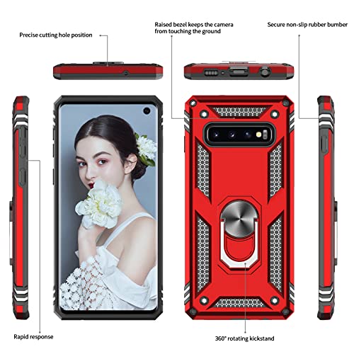 Leyi AMX JSFS PET SAM S10 RED For Samsung Galaxy S 10 Phone Case For Women [Not Fit S10 Plus], S10 Case With [2 Pcs] Screen Protector And Camera Lens Protector thumb #1