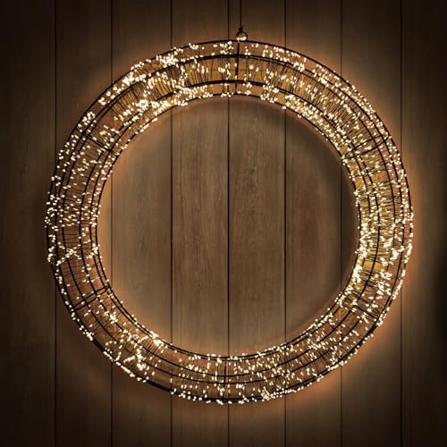 Weihnachtskranz mit 1400 warmweißen LEDs - dimmbar, mit Timer &...