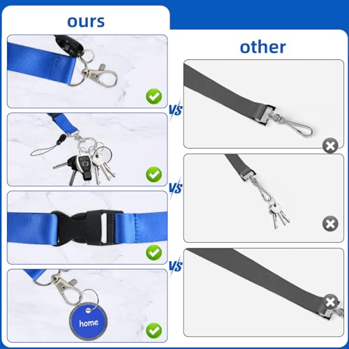 Image of Neck Lanyard with Release Buckle 4 Pack, Key Tags Rings Chain 4 Colors, for Phone,ID Badge Holder, Keys, Women Men Cruises Ships Nurse Doctor Office Gifts