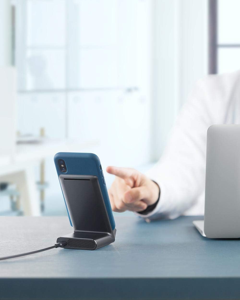 Exclusive Discount 50% Price Anker Wireless Charger, PowerWave 7.5 Stand with Internal Cooling Fan, 7.5W for iPhone 11, 11 Pro, 11 Pro Max, Xs Max, XR, XS, X, 8, 8 Plus, 10W for Galaxy S10 S9, Note 10 (with Quick Charge Adapter)