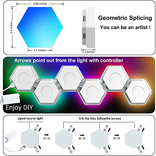 Luci Esagonali Funziona con Alexa Google