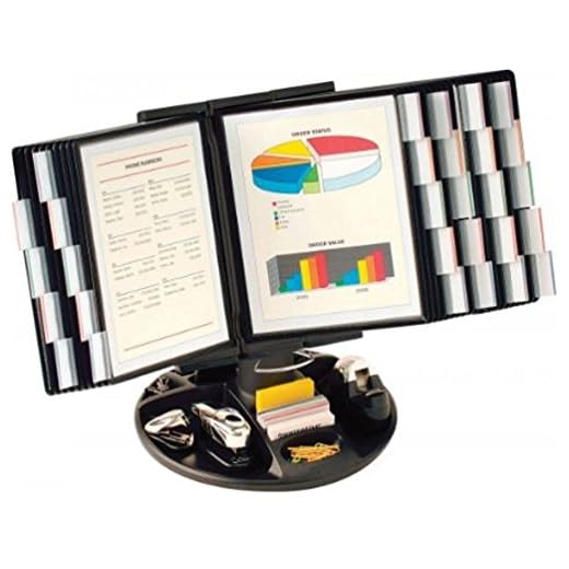 Aidata FDS021L-30 Flip and Find Reference Display Document Holder, Black, 30 Panels 60 Pages, Letter Size