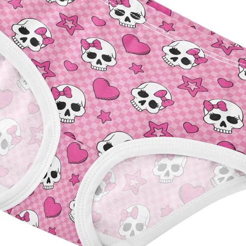 Little Girl Underwear Toddler Panties Kids Undies Gothic Skull Soft Cotton Briefs 2T-8Y4