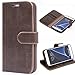 Produktbild Mulbess Handyhülle für Samsung Galaxy S7 Hülle Leder, Samsung Galaxy S7 Handy Hüllen, Vintage Flip Handytasche Schutzhülle für Samsung Galaxy S7 Case, Kaffee Braun