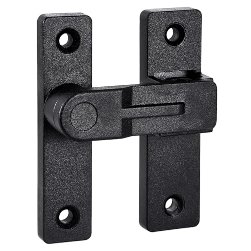 Image of 3 Packs Black Flip Barn Door Lock - 180 Degree Barn Door Lock Privacy Security Latch - Elegant Gate Latch Hardware for Barn Doors, Gardens, Windows, Cabinets, Bathrooms, and Sliding Doors