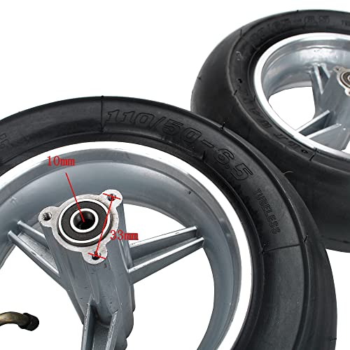 Pocket bike Front 90/65-6.5 rear 110/50-6.5 Smooth Tires Tire Suitable for 2 stroke Front and Rear Tire Accessories of Rocket motor scooter Mini Motorcycle (One Front 90/65-6.5 (tire + wheel)) - Image 5
