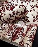 papel pintado rojo y gris Características: Uso de materiales avanzados de protección ambiental, a prueba de humedad, transpirables, suaves, ligeros, no tóxicos, no irritantes.