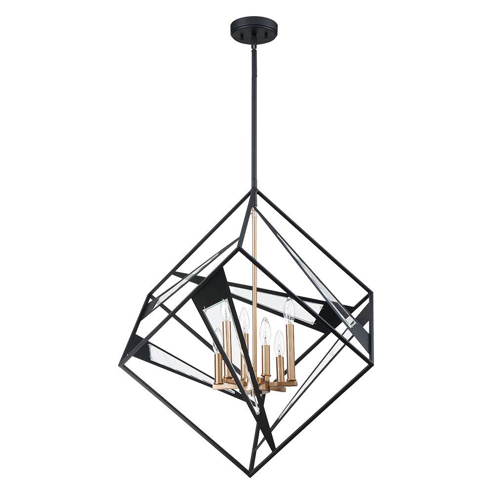 EGLOLighting Eglo USA 204588A Six Light Pendant from Corrietes Collection 29.57 inches, 30", Matte Black